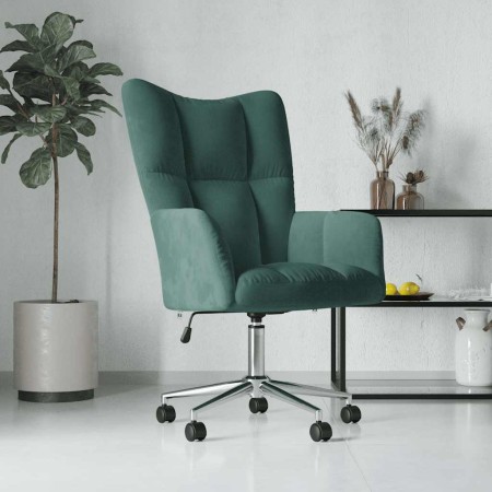 Silla de relajación de terciopelo verde oscuro en Sillones | Comprar online en Foru.es