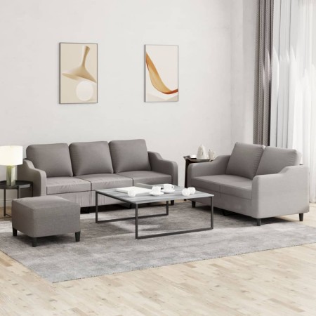 Juego de sofás con cojines 3 piezas tela gris taupe | Foro24.es | Tu tienda online para hogar, jardín y más Foro24.es