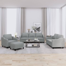 Juego de sofás con cojines 4 piezas tela gris claro de , Sofás - Ref: Foro24-3201778, Precio: 636,00 €, Descuento: %