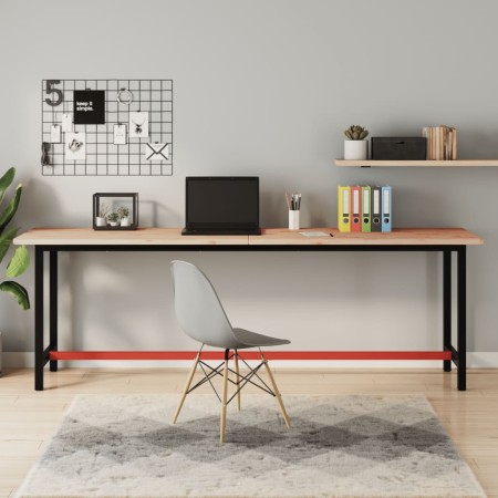 Banco de trabajo madera maciza de haya y metal 220x55x81,5 cm de , Mesas de trabajo - Ref: Foro24-3188908, Precio: 252,42 €, ...