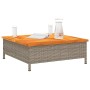 Mesa de jardín ratán y madera de acacia gris 70x70x25 cm en Mesas de jardín | Comprar online en Foru.es