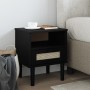 Mesita noche SENJA aspecto ratán madera pino negro 40x35x48 cm de , Mesitas de noche - Ref: Foro24-358012, Precio: 62,88 €, D...