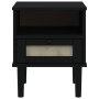Mesita noche SENJA aspecto ratán madera pino negro 40x35x48 cm de , Mesitas de noche - Ref: Foro24-358012, Precio: 62,88 €, D...