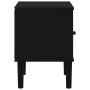 Mesita noche SENJA aspecto ratán madera pino negro 40x35x48 cm de , Mesitas de noche - Ref: Foro24-358012, Precio: 62,88 €, D...