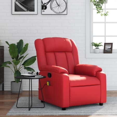 Sillón de masaje reclinable cuero sintético rojo de , Sillones - Ref: Foro24-373572, Precio: 222,69 €, Descuento: %