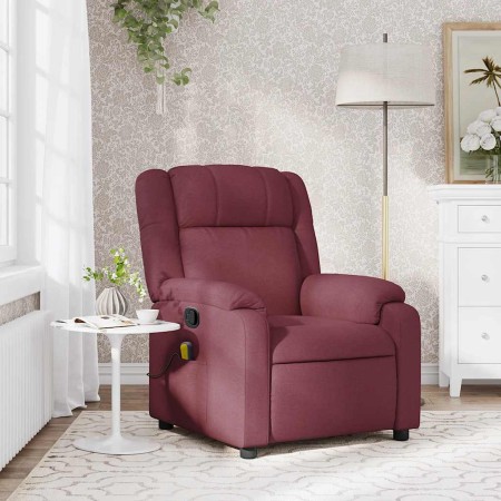 Sillón de masaje reclinable de tela color vino tinto de , Sillones - Ref: Foro24-373551, Precio: 188,71 €, Descuento: %