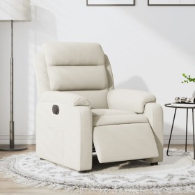 Sillón reclinable eléctrico de terciopelo blanco crema de , Sillones - Ref: Foro24-3205079, Precio: 277,10 €, Descuento: -5%%