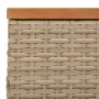 Mesa de jardín ratán y madera de acacia beige 70x70x25 cm en Mesas de jardín | Comprar online en Foru.es