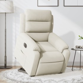 Sillón eléctrico reclinable elevable de terciopelo crema de , Sillones - Ref: Foro24-3205123, Precio: 338,38 €, Descuento: -5%%
