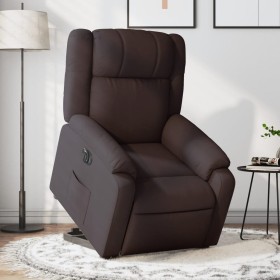 Sillón eléctrico reclinable elevable de tela marrón oscuro de , Sillones - Ref: Foro24-3205231, Precio: 331,41 €, Descuento: ...