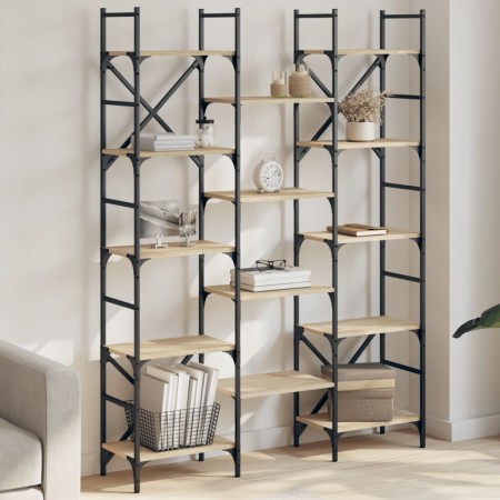 Estantería madera de ingeniería roble Sonoma 127,5x28,5x172,5cm | Foro24.es | Tu tienda online para hogar, jardín y más Foro24.es