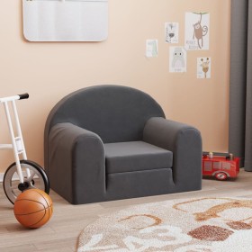 Sofá cama infantil felpa suave gris antracita de , Mobiliario para bebés y niños pequeños - Ref: Foro24-357018, Precio: 41,83...