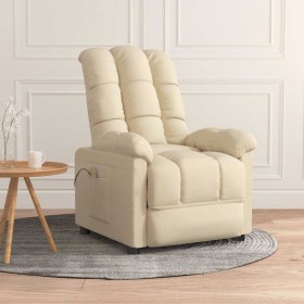 Sillón de masaje de tela color crema de , Sillones de masaje eléctricos - Ref: Foro24-342742, Precio: 227,72 €, Descuento: %