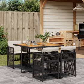 Set de muebles jardín 5 pzas con cojines ratán sintético negro de , Conjuntos de jardín - Ref: Foro24-3210903, Precio: 327,67...