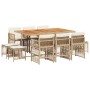 Set comedor de jardín 11 pzas con cojines ratán sintético beige de , Conjuntos de jardín - Ref: Foro24-3210976, Precio: 614,7...