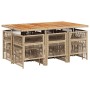 Set comedor de jardín 11 pzas con cojines ratán sintético beige de , Conjuntos de jardín - Ref: Foro24-3210976, Precio: 614,7...