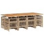 Set comedor de jardín con cojines 13 pzas ratán sintético beige de , Conjuntos de jardín - Ref: Foro24-3210988, Precio: 740,4...