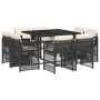 Set de comedor de jardín 9 pzas y cojines ratán sintético negro de , Conjuntos de jardín - Ref: Foro24-3211014, Precio: 501,4...