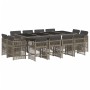 Set comedor de jardín con cojines 13 pzas ratán sintético gris | Foro24.es | Tu tienda online para hogar, jardín y más Foro24.es