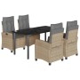 Set comedor de jardín 5 pzas con cojines ratán sintético beige de , Conjuntos de jardín - Ref: Foro24-3212836, Precio: 596,48...