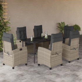 Set comedor jardín 7 pzas y cojines ratán sintético gris claro de , Conjuntos de jardín - Ref: Foro24-3212848, Precio: 833,99...
