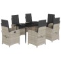 Set comedor jardín 7 pzas y cojines ratán sintético gris claro de , Conjuntos de jardín - Ref: Foro24-3212848, Precio: 833,99...