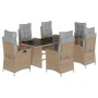 Set comedor de jardín 7 pzas con cojines ratán sintético beige de , Conjuntos de jardín - Ref: Foro24-3213360, Precio: 957,22...