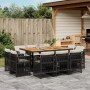 Set de comedor jardín 11 pzas con cojines ratán sintético negro de , Conjuntos de jardín - Ref: Foro24-3211035, Precio: 682,7...