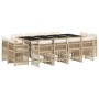 Set comedor de jardín con cojines 13 pzas ratán sintético beige de , Conjuntos de jardín - Ref: Foro24-3211042, Precio: 920,8...