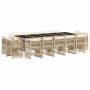 Set comedor de jardín con cojines 15 pzas ratán sintético beige de , Conjuntos de jardín - Ref: Foro24-3211054, Precio: 1,00 ...
