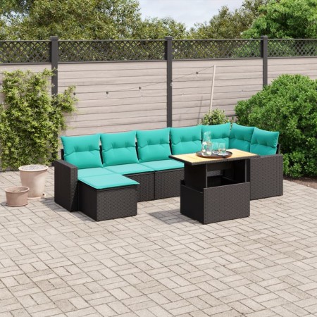 Set de sofás de jardín 8 piezas y cojines ratán sintético negro | Foro24.es | Tu tienda online para hogar, jardín y más Foro24.es