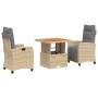 Set comedor de jardín 3 pzas con cojines ratán sintético beige de , Conjuntos de jardín - Ref: Foro24-3277423, Precio: 405,91...