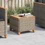 Mesa de jardín ratán sintético madera acacia gris 45x45x37 cm de , Mesas de jardín - Ref: Foro24-366326, Precio: 70,02 €, Des...
