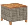 Mesa de jardín ratán sintético madera acacia gris 45x45x37 cm de , Mesas de jardín - Ref: Foro24-366326, Precio: 70,02 €, Des...