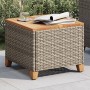 Mesa de jardín ratán sintético madera acacia gris 45x45x37 cm de , Mesas de jardín - Ref: Foro24-366326, Precio: 70,02 €, Des...