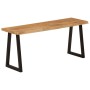 Banco con borde natural de madera de acacia maciza 105 cm de , Bancos - Ref: Foro24-372754, Precio: 104,46 €, Descuento: -5%%