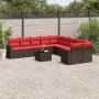 Set de sofás de jardín 11 pzas cojines ratán sintético marrón de , Conjuntos de jardín - Ref: Foro24-3219514, Precio: 752,86 ...