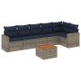 Set de sofás de jardín 7 pzas con cojines ratán sintético gris de , Conjuntos de jardín - Ref: Foro24-3256467, Precio: 509,06...