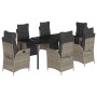 Set comedor jardín 7 pzas y cojines ratán sintético gris de , Conjuntos de jardín - Ref: Foro24-3213432, Precio: 1,00 €, Desc...