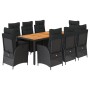 Set de comedor de jardín 9 pzas y cojines ratán sintético negro de , Conjuntos de jardín - Ref: Foro24-3213343, Precio: 1,00 ...