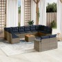 Set sofás de jardín con cojines 13 piezas ratán sintético gris de , Conjuntos de jardín - Ref: Foro24-3256691, Precio: 989,79...