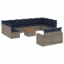 Set sofás de jardín con cojines 13 piezas ratán sintético gris de , Conjuntos de jardín - Ref: Foro24-3256691, Precio: 989,79...