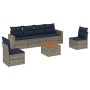 Set de sofás de jardín 7 pzas con cojines ratán sintético gris de , Conjuntos de jardín - Ref: Foro24-3256404, Precio: 479,67...