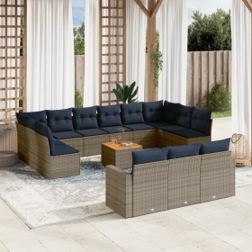 Set de sofás de jardín y cojines 14 pzas ratán sintético gris de , Conjuntos de jardín - Ref: Foro24-3256698, Precio: 1,00 €,...