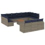 Set de sofás de jardín y cojines 14 pzas ratán sintético gris de , Conjuntos de jardín - Ref: Foro24-3256698, Precio: 1,00 €,...