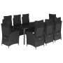 Set de comedor de jardín 9 pzas y cojines ratán sintético negro de , Conjuntos de jardín - Ref: Foro24-3213405, Precio: 1,00 ...