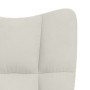 Sillón de relax de terciopelo color blanco crema en Sillones | Comprar online en Foru.es