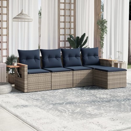 Set de sofás de jardín 5 pzas con cojines ratán sintético gris | Foro24.es | Tu tienda online para hogar, jardín y más Foro24.es