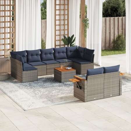Set de sofás de jardín 10 pzas con cojines ratán sintético gris | Foro24.es | Tu tienda online para hogar, jardín y más Foro24.es