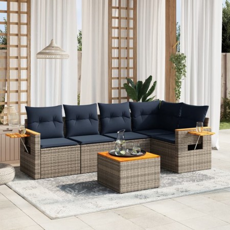 Set de sofás de jardín 6 pzas con cojines ratán sintético gris | Foro24.es | Tu tienda online para hogar, jardín y más Foro24.es